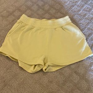 Yellow High Rise Sweat Shorts
